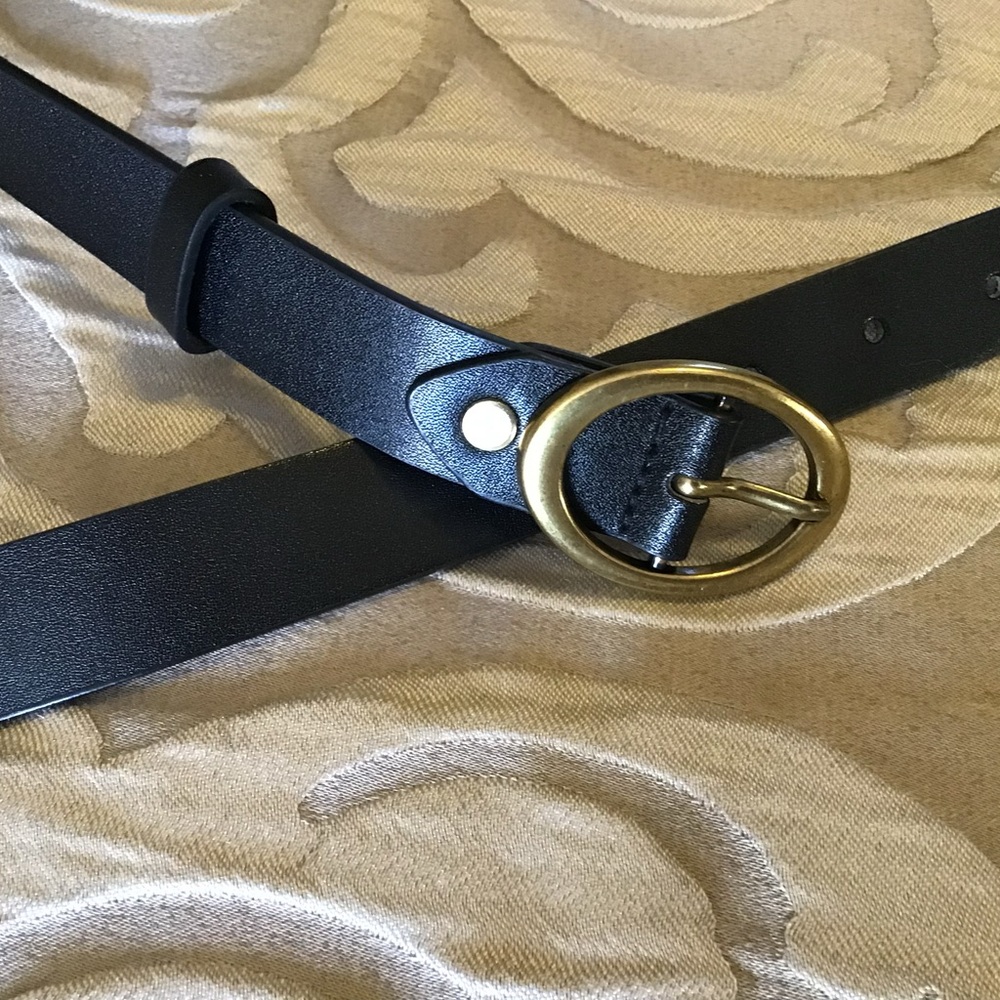 Sunday Black Belt with Gold Buckle